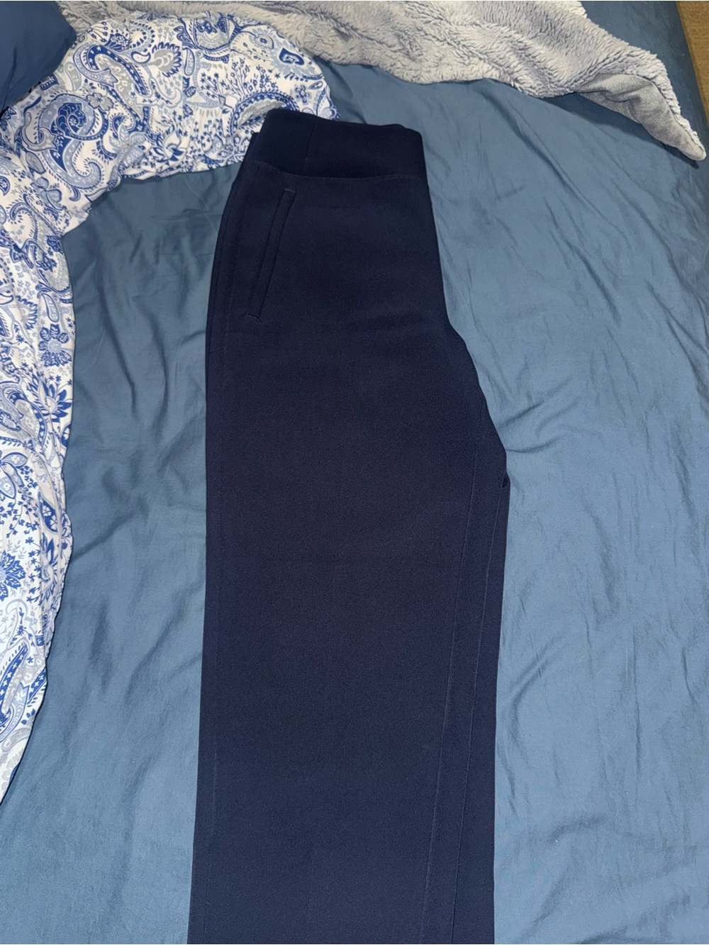 Navy Pull-On Stretch Pants